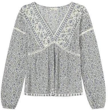 Springfield Nueva Camisa De Estructura con Bordado De Árboles, Blanco, M