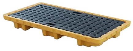 Vassoio per secchi di Vernice Industriale con Scarico - Piattaforma modulare per vaschetta Anti-sversamento, Soluzione per Garage Staccabile, Giallo, 51,18 x26,77 x5,91, Perfetto per Il con