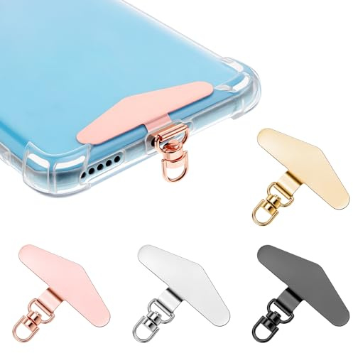 Sibba 4 st telefonband flik 360° roterbar ultratunn rostfritt stål telefon snodd lappdyna, universal metall mobiltelefon remplåster utan lim för de flesta smartphone armband crossbody rem