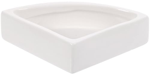 balacoo Ciotola per Alimentazione Rettile in Ceramica Bianca Triangolare, Resistente di Fuga, per Cibo e Acqua di Gechi e Altri Rettili