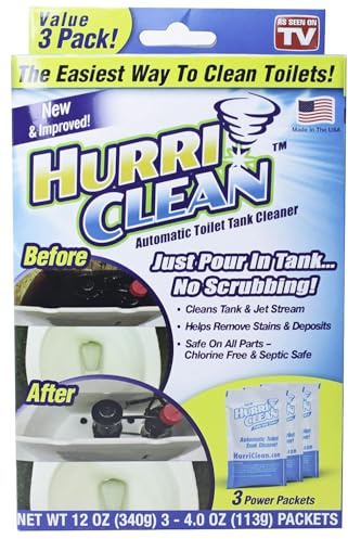 Hurriclean - HC-MO48 Deluxe 3-Pack New and Improved Automatic Toilet Tank Cleaner No Scrubbing