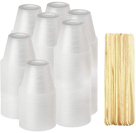 [1000 Pack - 1oz] Epoxy Resin Mixing/Medicine Cups with 200 Bonus Mixing Sticks - 1 Ounce Graduated Plastic Cups (10 Sleeves) - EpoxyStix