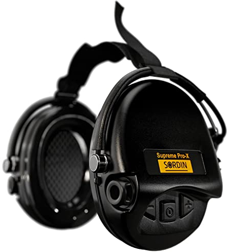 Sordin Pro-X Kapsel-Gehörschützer - 76302-X-02-G-S - Gehörschutz aktiv & elektronisch mit Neckband - Gelkissen - Schwarz