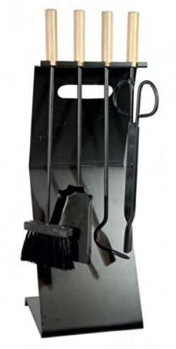 Serviteur/Garniture de cheminée Ensembles d'outils Pince à feu Pelle Brosse en Fer forgé Coloris Noir/Doré - Hauteur 55cm