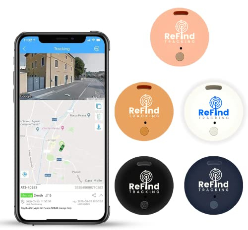 ReFind R2 Traceur Intelligent pour Android et iPhone. Mini Balise GPS Bluetooth 5.0. Alternative Samsung AirTag pour Clés, Animaux, Portefeuilles et Bagages (Orange)