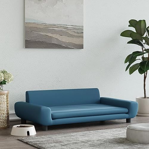 puraday Hundebett Blau 100x54x33 cm Samt Hundesofa Katzensofa Hundebetten Katzenbett Bequeme Haustierbett Stilvolles Design Kann Im Wohnzimmer Oder Schlafzimmer Platziert Werden