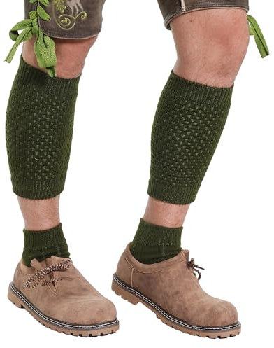 AlpsOak - Lederhosensocken für Herren - 2 Stück Loferl Trachten Socken - Oktoberfest Socken - Bayerische und Deutsche Socken, Grün , Einheitsgr��e
