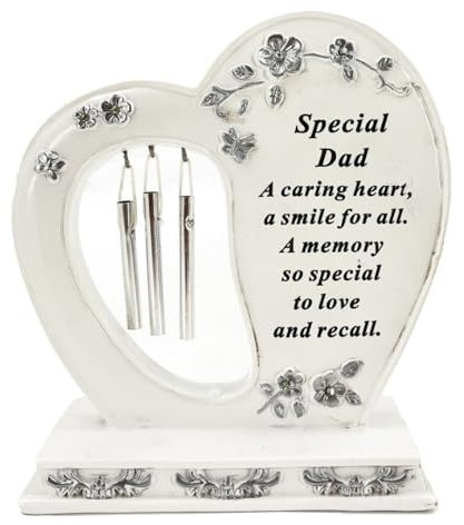 Special Dad Graveside Memorial Wind Chime Heart Grave Plaque Ornament Decoration