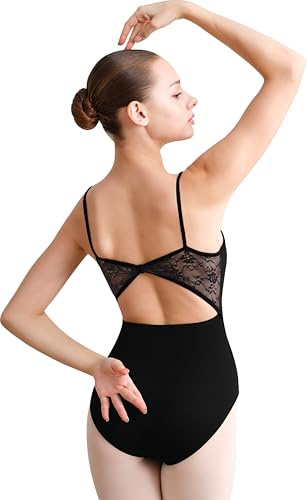 Mulnall Vestido de Ballet Femenino Camiole Cuello Redondo,Forrado en la parte Delantera,Lazo de Encaje(23937-06-L)