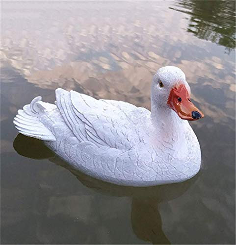 Msuiiixcccc Animal Sculpture Duck Swan Resin Decoration Yard Lake Garden Statue Outdoor Crafts Landscape Decoration 17X9X9Cm