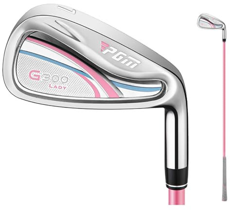 Dam golfklubba järn, #7 järn lätt stål eller kolstång golfklubb, golfsport och utomhus (med rosa kolskaft)