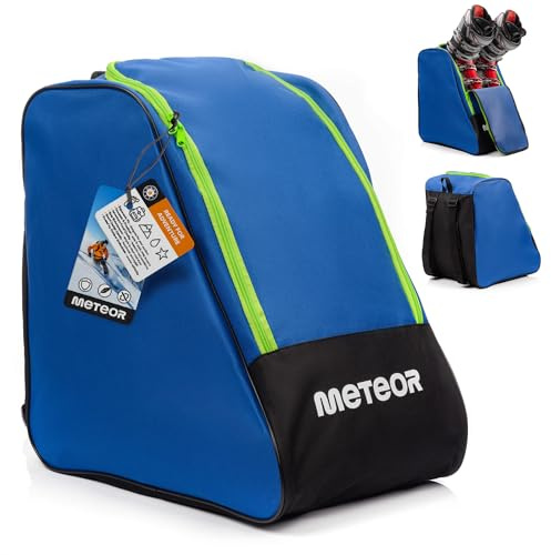 meteor Skischuhtasche 42x42x30 cm Rucksack für Skischuhe Helm und Zubehör - robust Wasserabweisende Skitasche aus 600D Polyester leicht Tragegriffen faltbar Ski Aufbewahrung Tasche für Wintersport