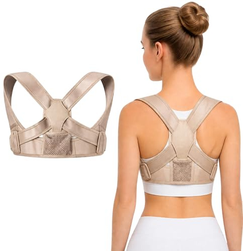 MULTYVERSA Corrector de Postura Espalda Ajustable Hombre Mujer – Soporte Lumbar Transpirable para Oficina y Uso Diario (S/M)