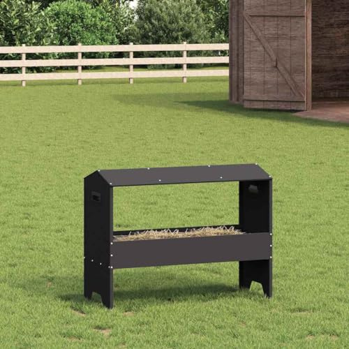 Teenpull fodertråd för husdjur svart av kallvalsat stål 79 x 35 x 62 cm, väderbeständig, 15 kg, kapacitet för inomhus- och utomhusbruk, enkel installation, hållbar