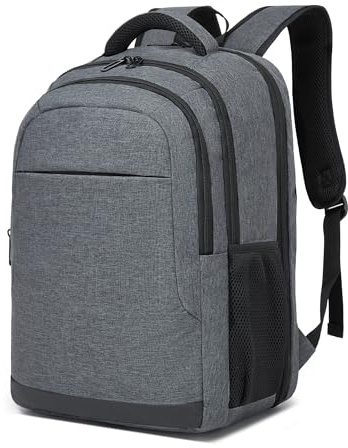 Shavont Laptopryggsäck 15,6 Tum Herr Dam, Arbetsryggsäck med 180° Laptopfack och Stöldskyddsficka, Lätt Datorryggsäck för Resa, Universitet och Kontor (Grå)