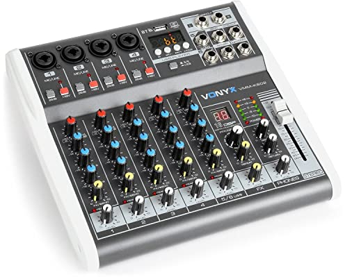 Vonyx VMM-K602 6-Kanal-Mischpult mit Bluetooth und Effekten