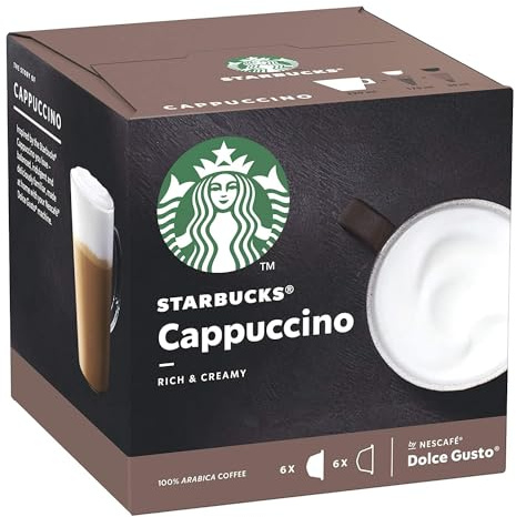 STARBUCKS Nescafé Dolce Gusto Cappuccino, Café Tostado, 12 Cápsulas