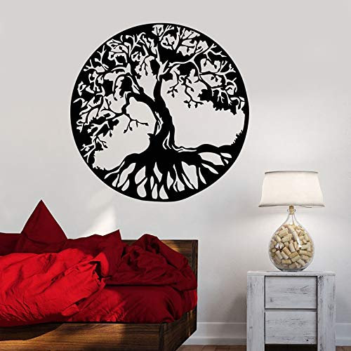 QIANGTOU Calcomanía de Vinilo para Pared con árbol de la Vida Celta, Pegatinas de Estilo Familiar y Natural para decoración de la habitación del hogar, Papel Tapiz Extra 57x57cm