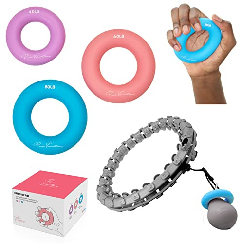 PINK VARIATIONS Smart Exercise Rings - Hoop Extra Weight - Hand Exerciser - Pilates Ring - Grip Strength Trainer - Compatible with Smart Weighted Hoop - Ideal for Fitness, Rehabilitation, Yoga