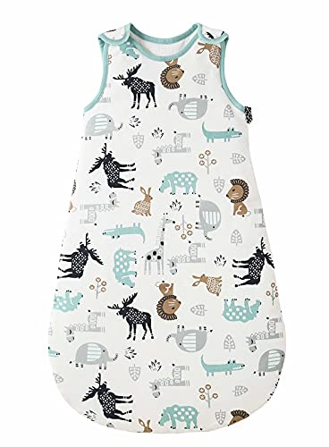 Mosebears Winter Baby Sleeping Bag 2.5 Tog Soft Cotton Wearable Blanket Sleeveless Baby Sleep Sack Designed for Boys and Girls Cute Prints (Ponydeer, 6-12 Months)