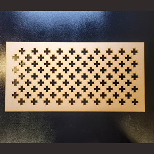 Classic Seamless Cross Trellis Grate Radiator Cabinet wall Decorative Screening-grille- Perforated MDF panel (600x300mm) 0131 (3mm thick MDF)