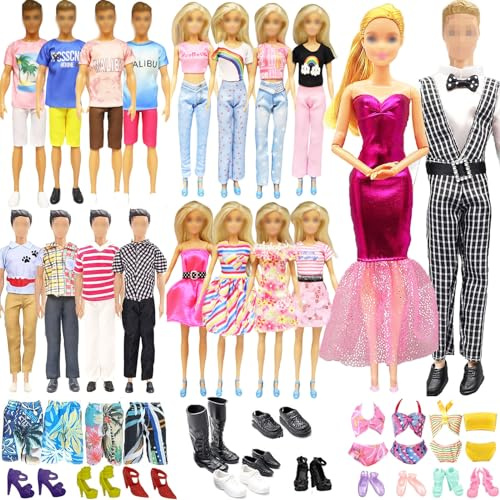 34 Pack of Abbigliamento & Accessori Compatibile con e Bambole Bambole Include 1 Vestito 1 Vestito da sera 4 Abbigliamento Casual 2 Abiti 2 Liberi 2 Vestiti 2 Vestiti 2 Costumi da bagno 13 Scarpe