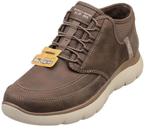 Skechers Men's Summits Siegul Slip-in Trainers, Chocolate Suede/Trim, 9.5 UK