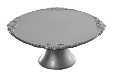 Golden Hill Alzata per dolci Alzatina torta e frutta, di plastica piccola (Argento, ø24 h10)