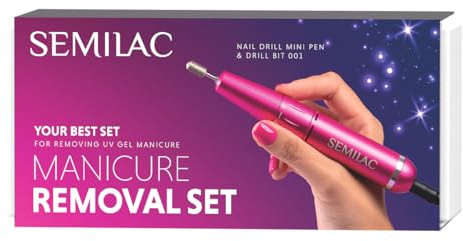 Semilac Manicure Removal Set – Mini Pen Nagelfräser + Zylindrischer Fräseraufsatz 001