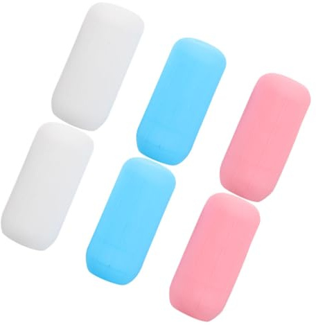 Gogogmee Copribottiglie da Viaggio Set 6 Pezzi in Silicone Elastiche, Facili da Usare e Installare, Protezione Antiperdita per Flaconi Shampoo e Lozione Durante Viaggio