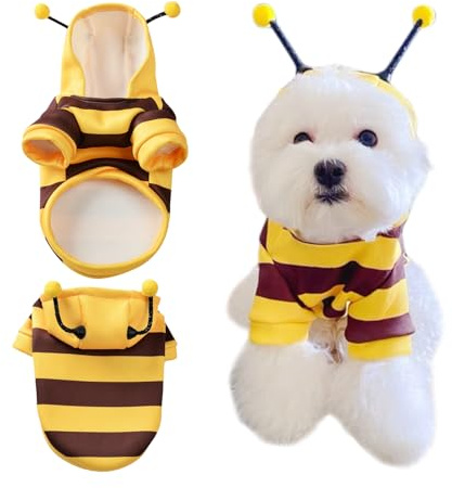 HTTDSLF Disfraz de Abejorro para Perro Pequeño, Bee Dog Costume, Disfraces para Perros, Dog Bee Hoodies, para Perro, Halloween, Navidad, Fiestas, Juegos de rol, Multicolor (M)