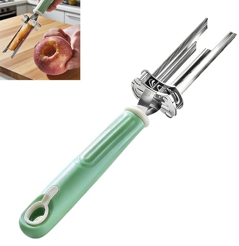 Smaoqingji Descorazonador de Manzanas Eliminador Carcasa - 1 Unidad, Verde, Acero Inoxidable Core Remove, Adecuado Para Extraer el Corazón de Manzanas, Peras, Dátiles Rojos Otras Frutas y Verduras