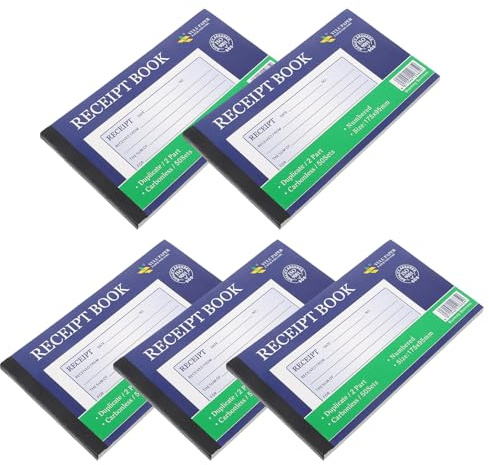 GALPADA Talonario de Recibos de 2 Partes, Paquete de 5 Unidades, Formularios de Factura y Bloc de Pedidos Comerciales para Pequeñas Empresas, Adecuado para Gestión y Seguimiento Minorista