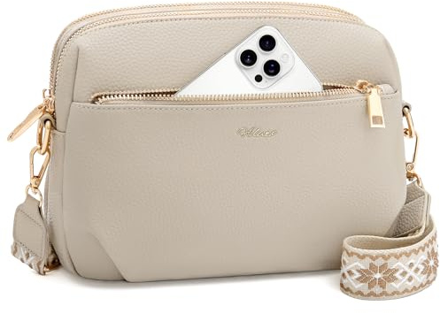 Sac a Main Femmes Bandoulières avec Antivol, Blocage RFID, 4 Compartiments