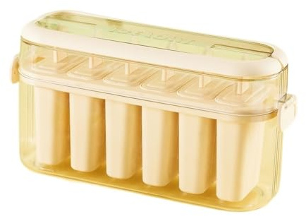6-håligt fruset behandlingstillverkare set med bärbar behållare enkel (beige)