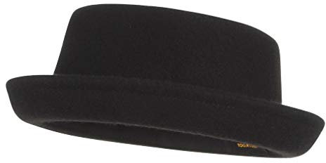 Licus Herren Roll-up Pork Pie Pillbox Trilby Wollmütze Winter Derby Fedora Hut Schwarz, Schwarz , Einheitsgröße