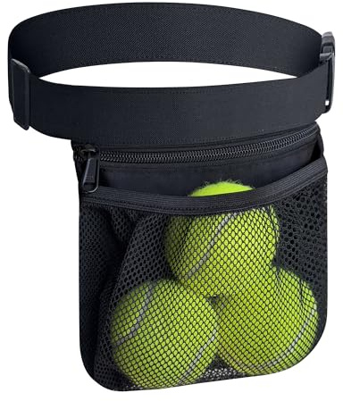 Nebudo Tennis Ball Band Holder Pickleball Tennis Balls Pickleballs Holding Accessory for Women Skirt Men Waist Hip Bags Accessories Pouch Sack Pickle Ball Bag Carrier Gadgets Gear Band Travel Pocket