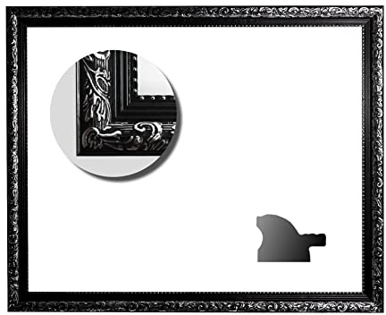 Cadre baroque noir et argent décoré 937 NP ARG - Cadre blanc 20 x 30 cm