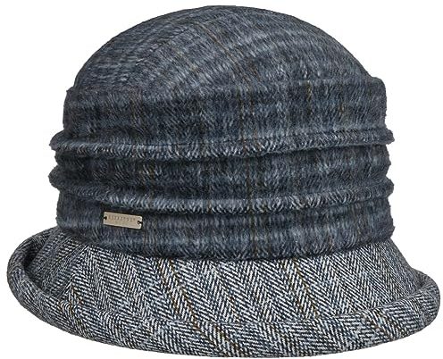 Seeberger Treviglio Check Glockenhut Stoffhut Damenhut (One Size - blau)