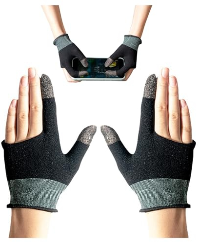 Ryaupy 1Paar Mobile Game Finger Sleeve - Leitfähige Faser Touchscreen Handschuhe - Atmungsaktiv, Ultradünn, Geeignet für Android IOS-Handyspiel