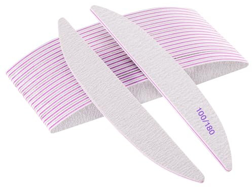 Limes per unghie professionali, 20 lime per unghie a doppio lato, riutilizzabili, 100/180 grit per saloni di manicure, fai da te per nail art