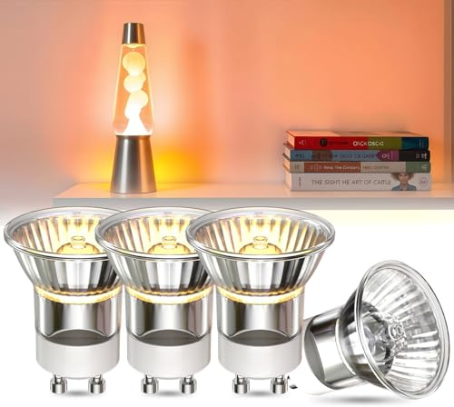 DoRight 4 X Ampoule Lampe Lave 35W, Ampoule Réflecteur Dimmable Ampoule MR11 GU10 Mini de Remplacement pour Lampe à Lave Chauffe-bougies Blanc Chaud 2800K