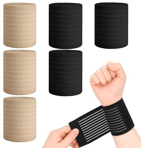 Huybaa Protege Poignet, 6Pcs Orthèse élastique de Poignet pour Le Tennis, La gym, Les Sports Masculins et Féminins