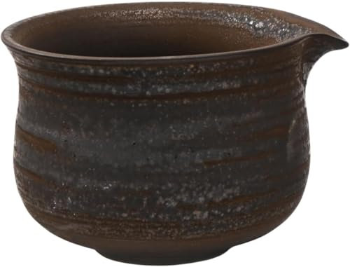 Gcljlmy Kinesisk matchaskål porslin teskål gåva för att torka elegant traditionellt te för restaurangköksälskare för (retrodesign svart)