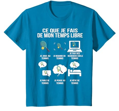 Ce Que Je Fais de Mon Temps Libre Tennis Humour drôle Joueur T-Shirt