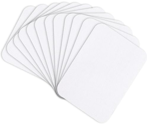Weiß Bügelflicken, 12 Stück Flicken zum Aufbügeln, Iron On Repair Patches, Weiß Reparatur Patches for Clothing, Selbstklebende Bügelflicken Aufbügelflicken für Jeans, T-Shirt, Kleidung, Rucksack