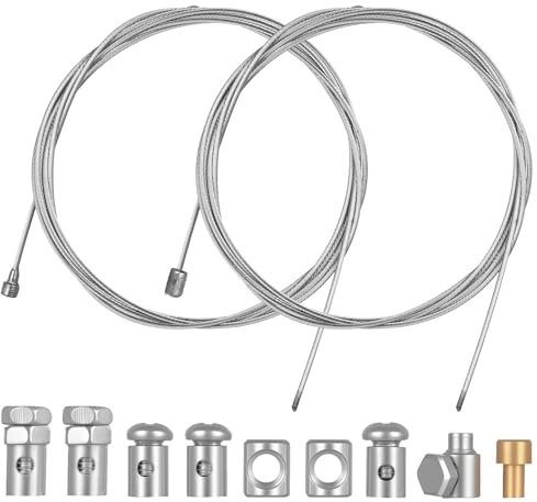 2 Pz 2M Cavo Freno Bicicletta, Cavi Universali per Cambio Bicicletta, Filo Cavi Cambio Biciclettas, per Ciclomotore, con 9 Nippli Guaina Freno Bici da Strada MTB Elettrica