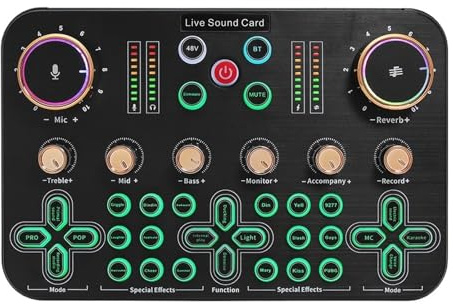 DJ Controller, Live-ljudkort DJ-mixer Ljudgränssnitt Live-ljudeffekter DJ-kontroller for PC Livestreaming Mediainspelning