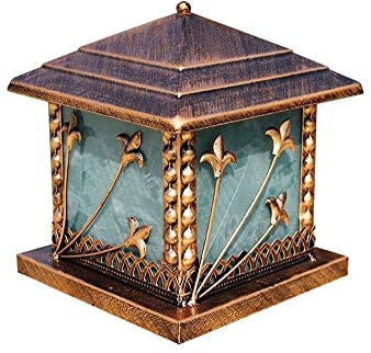 Lanterna in Vetro Continentale in Alluminio, Luci a Colonna,Da da Terra per Esterni Impermeabile, E27, Illuminazidecorativa, Lampione, Luci da Giardino per Ville, Luci da Prato, Luci da Prato,Da a Col