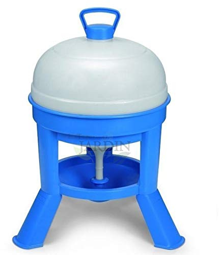 Suinga Bebedero para Gallinas y Pollos 20 litros Plástico con Patas | 46x62,5 cm | Bebedero para Aves de Corral | Plástico Resistente | Azul